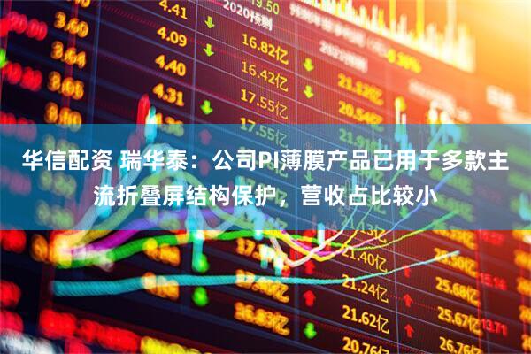 华信配资 瑞华泰：公司PI薄膜产品已用于多款主流折叠屏结构保护，营收占比较小